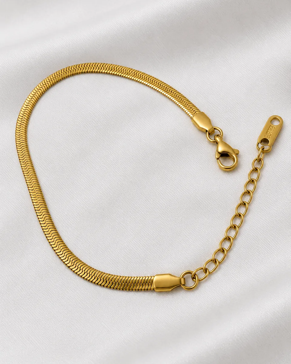 Balık Sırtı Zincir Bileklik, Gold